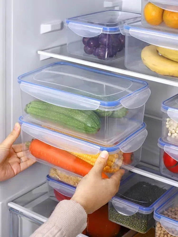 Rectangular Airtight Food Storage Container with Lid – Refrigerator Organizer & Microwave Lunch Box