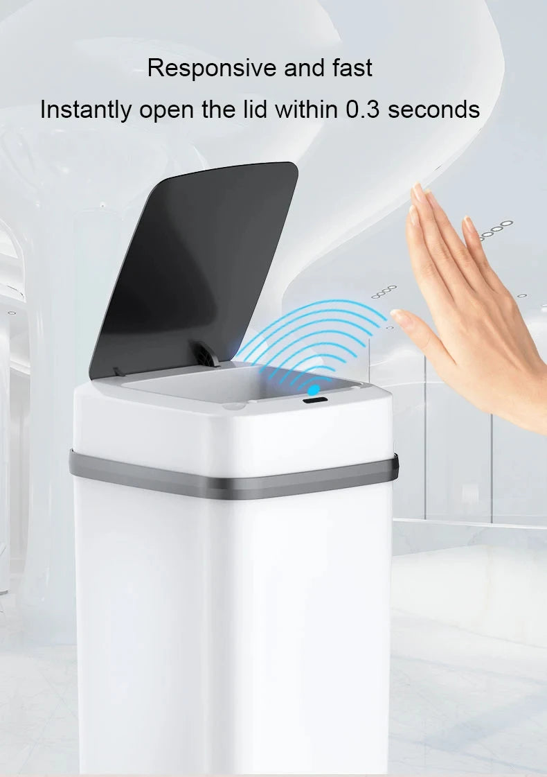 13L Smart Touch Trash Can – Modern Sensor Bin for Kitchen & Bathroom
