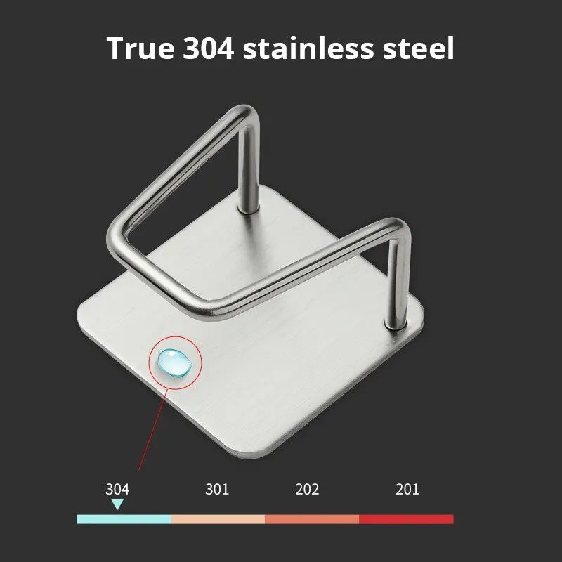 Stainless Steel Sink Sponge Holder – Suction Cup Kitchen Organizer with Drainage