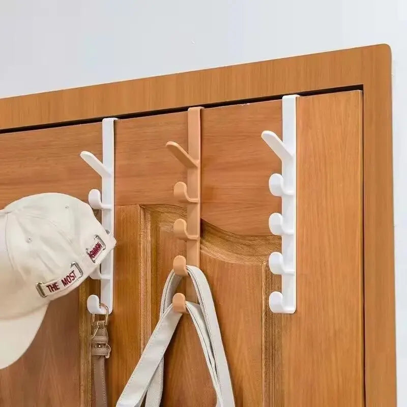 Over-the-Door Hook Rack – 5-Hook Vertical Hanger for Coat, Wardrobe, or Dorm Room