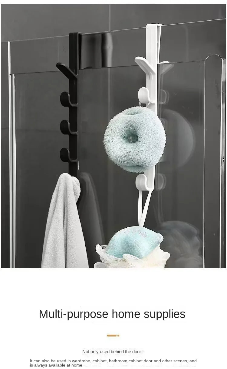 Over-the-Door Hook Rack – 5-Hook Vertical Hanger for Coat, Wardrobe, or Dorm Room