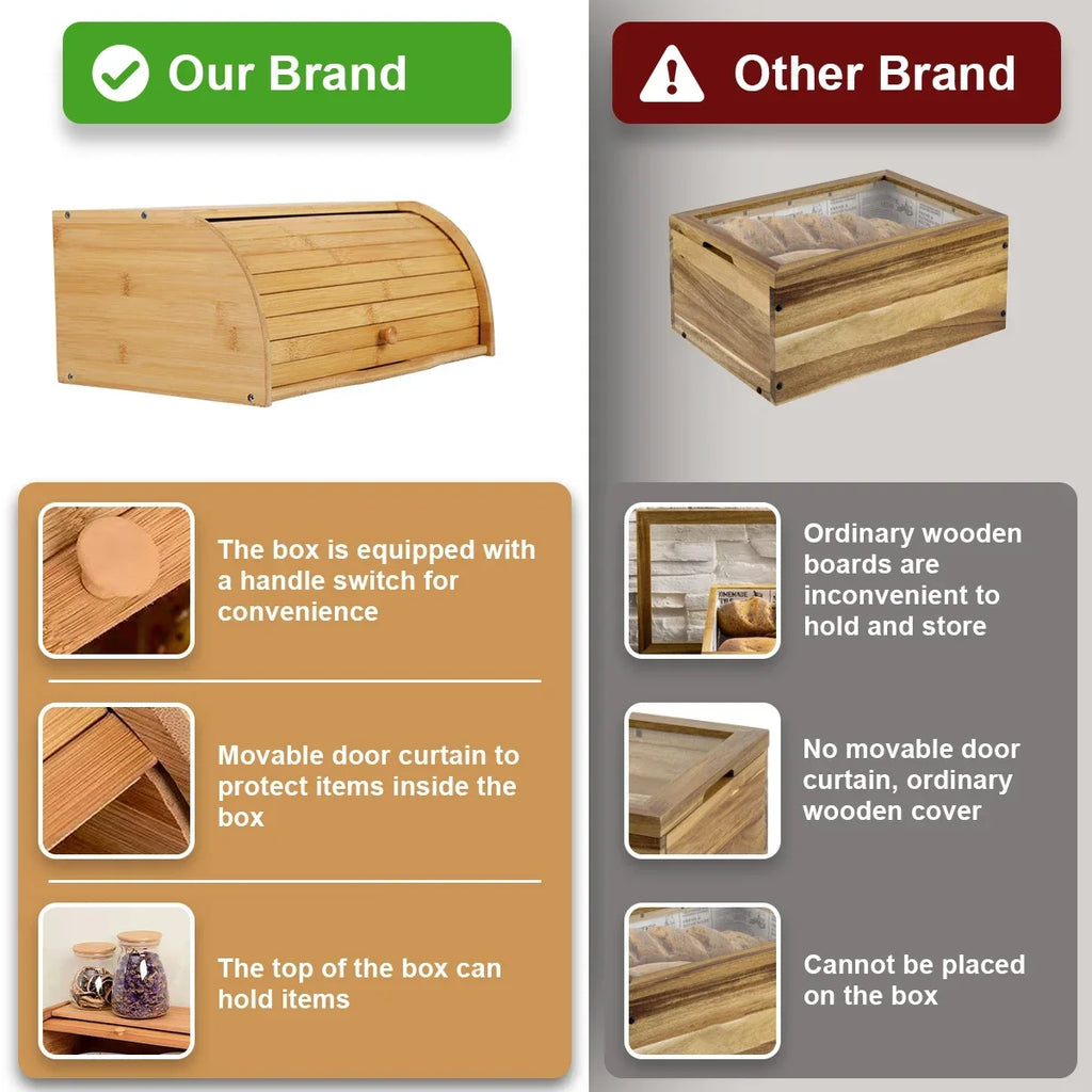Natural Bamboo Food Organizer Box