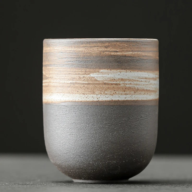Japanese Vintage Ceramic Tea Cup 130ml – Handmade Stoneware Mug for Tea, Coffee & Sake