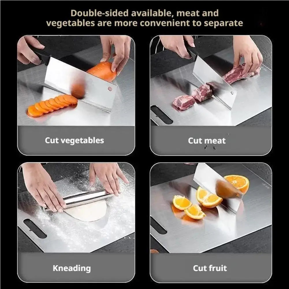 Professional 304 Stainless Steel Cutting Board – Double-Sided, Heavy-Duty, Food-Grade & Portable