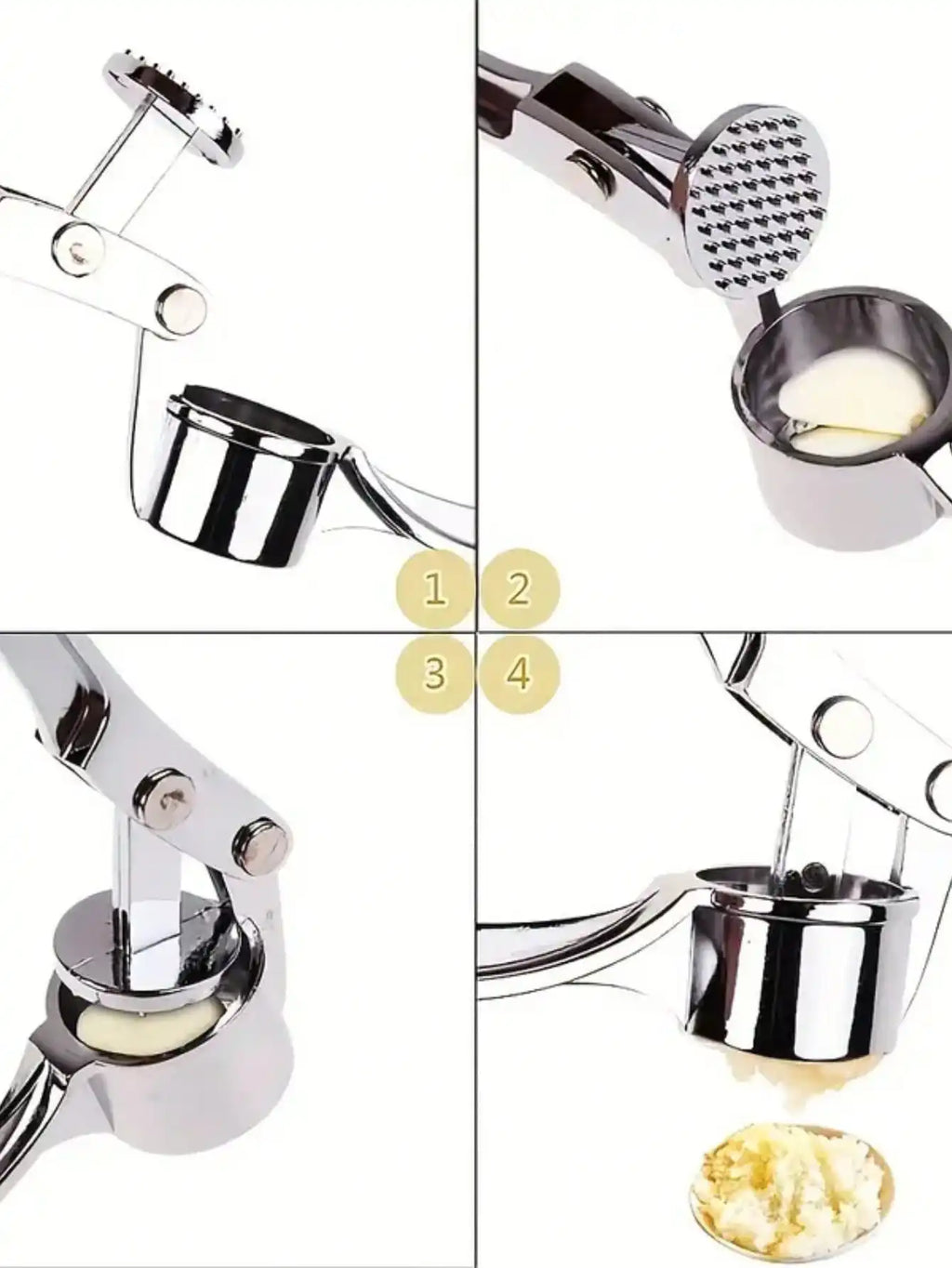 Professional Garlic Press – Washable Garlic & Ginger Crusher, Heavy-Duty Kitchen Tool