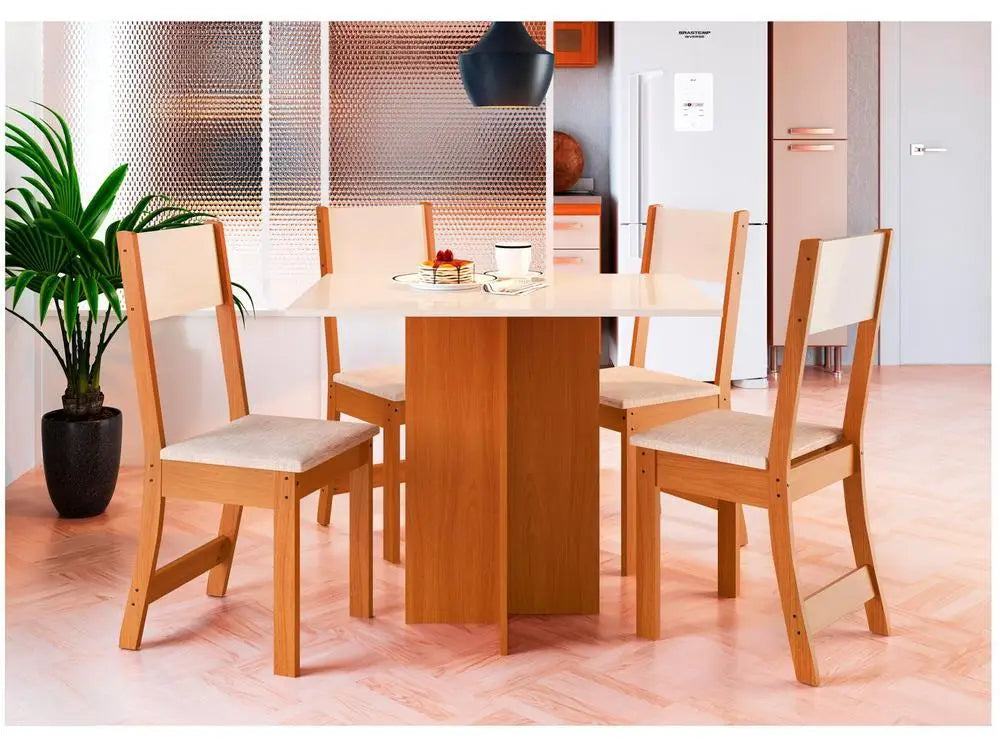 Indekes Dalita Dining Set – Table + 4 Chairs, Elegance & Comfort