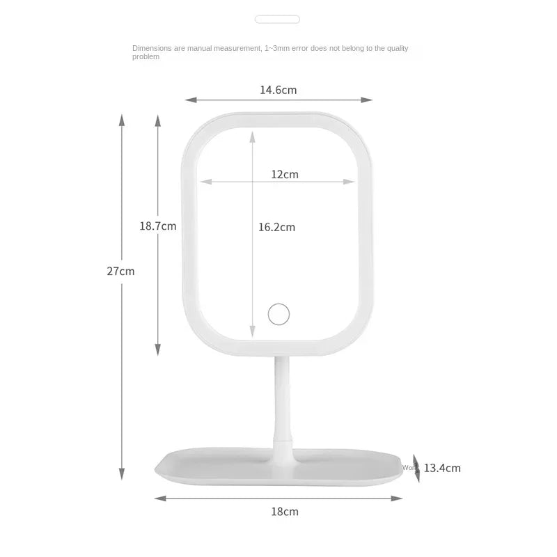 LED Makeup Mirror with Touch Control – 3 Light Modes | Premium White Vanity Mirror