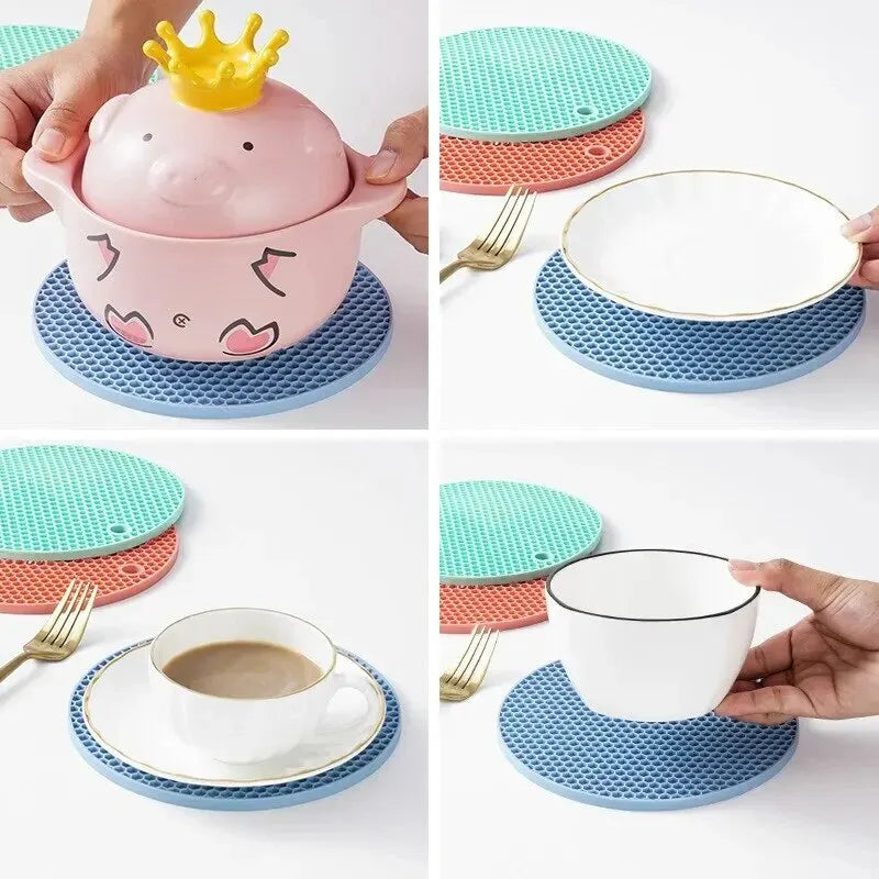 Round Silicone Non-Slip Mat | Drink Coaster, Heat Insulator & Table Protector