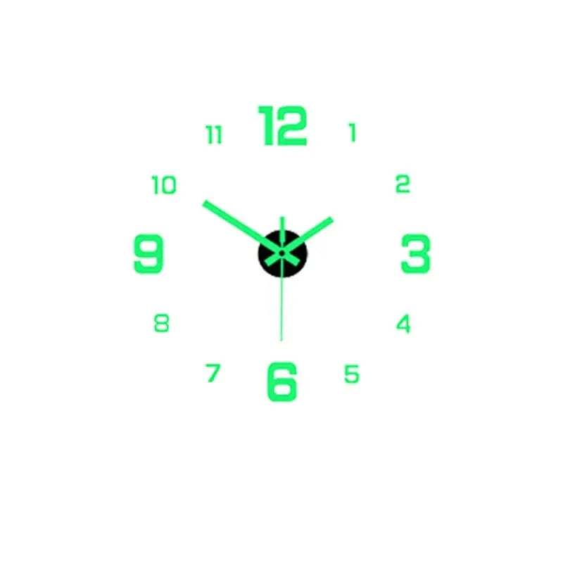 EW Creative Luminous Digital Clock – European Style, Silent DIY Wall Clock, Punch-Free Sticker