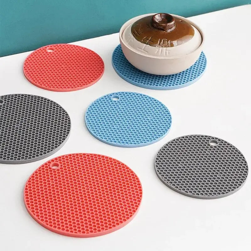 Round Silicone Non-Slip Mat | Drink Coaster, Heat Insulator & Table Protector