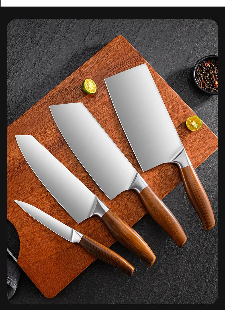 Professional Kitchen Knife Set – Japanese Chef Knives in Stainless Steel for Meat, Fish, Vegetables & Fruit