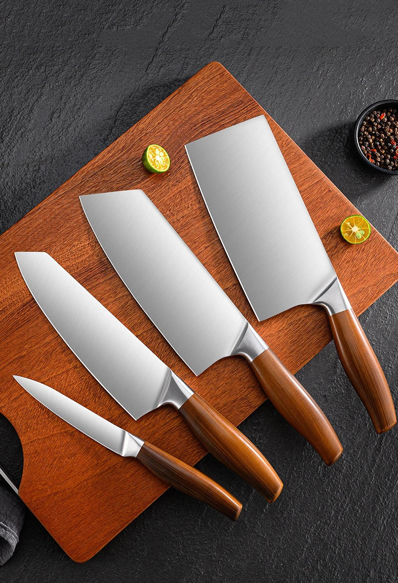Professional Kitchen Knife Set – Japanese Chef Knives in Stainless Steel for Meat, Fish, Vegetables & Fruit