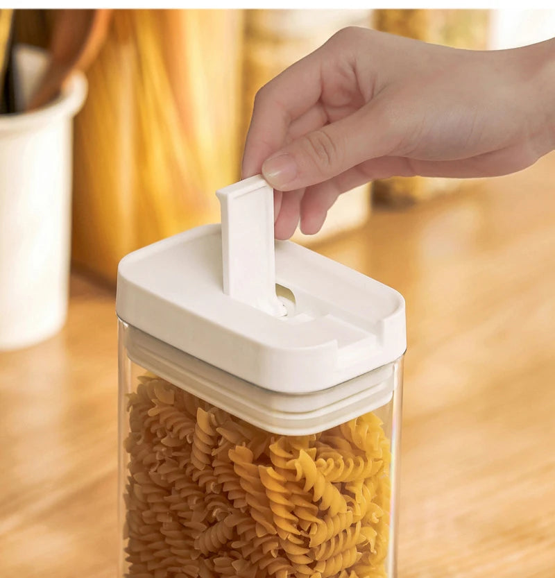 Airtight Transparent Food Storage Container – Plastic Organizer for Pasta, Grains, Snacks and Dry Foods (0.5L–1.8L)
