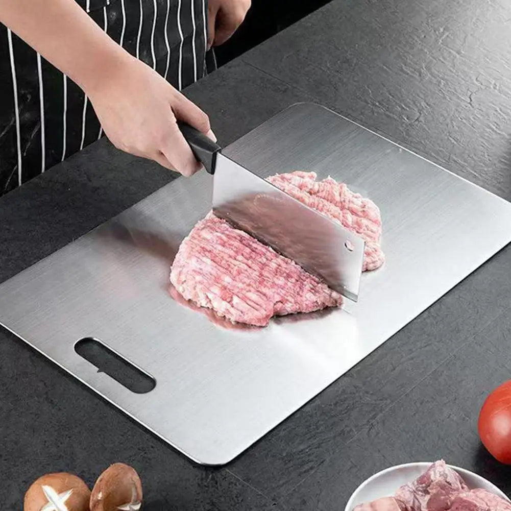 Professional 304 Stainless Steel Cutting Board – Double-Sided, Heavy-Duty, Food-Grade & Portable