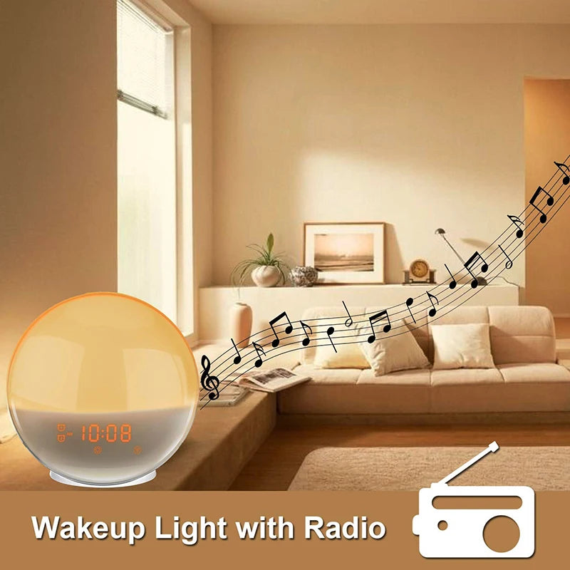 Sunrise Alarm Clock with Light Simulation, FM Radio & USB Charging