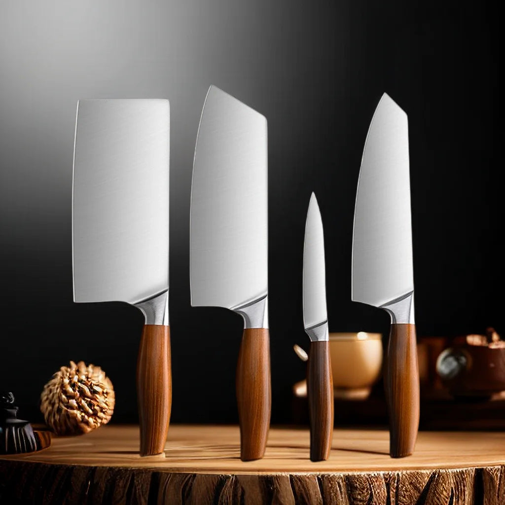 Professional Kitchen Knife Set – Japanese Chef Knives in Stainless Steel for Meat, Fish, Vegetables & Fruit