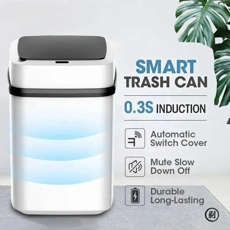13L Smart Touch Trash Can – Modern Sensor Bin for Kitchen & Bathroom
