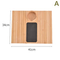 Natural Bamboo Sofa Armrest Tray – Foldable Anti-Slip Cup Holder for Drinks, Remotes & Snacks
