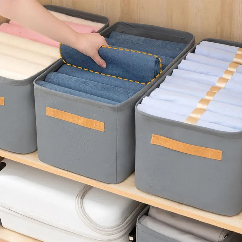 Thickened Clothes Organizer Storage Box for Pants, Jeans & Sweaters – Wardrobe & Drawer Organizer