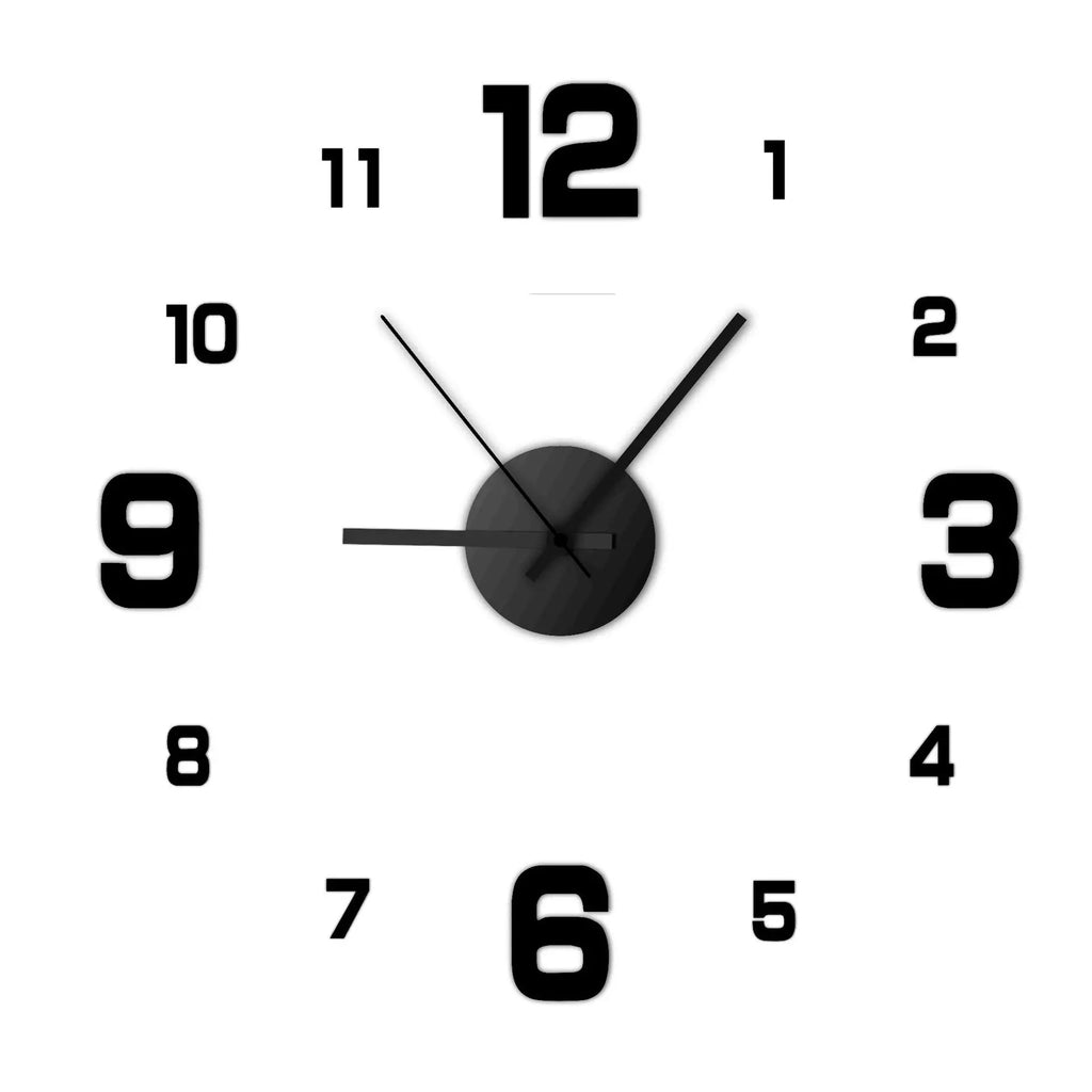 Silent Frameless DIY Wall Clock | Custom 3D Acrylic Home Decoration
