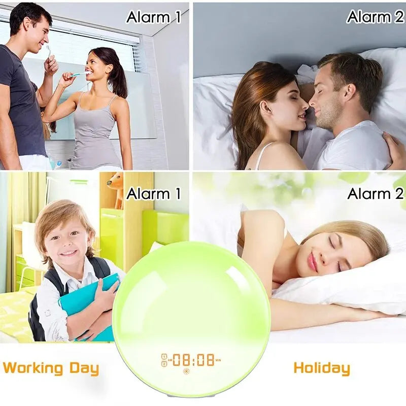 Sunrise Alarm Clock with Light Simulation, FM Radio & USB Charging