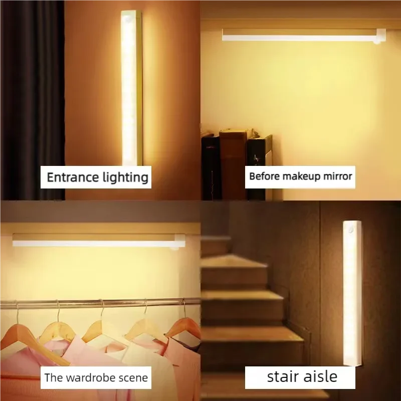 Rechargeable LED Motion Sensor Light – Wireless USB Cabinet & Closet Night Light for Kitchen, Stairs and Hallway