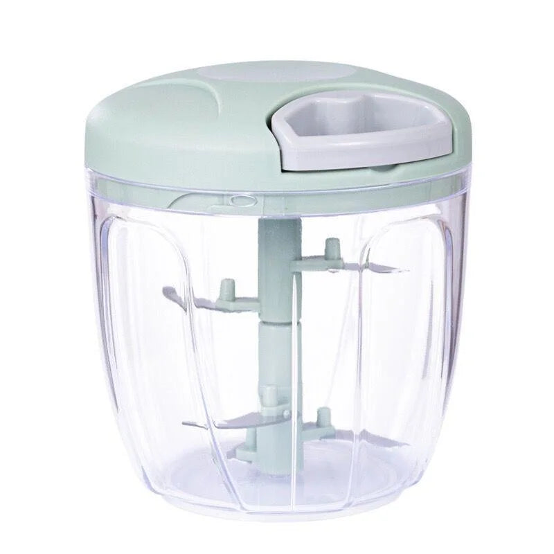 Manual Food Chopper 500ml– Garlic, Onion & Vegetable Cutter with Anti-Splash Rotating Press System