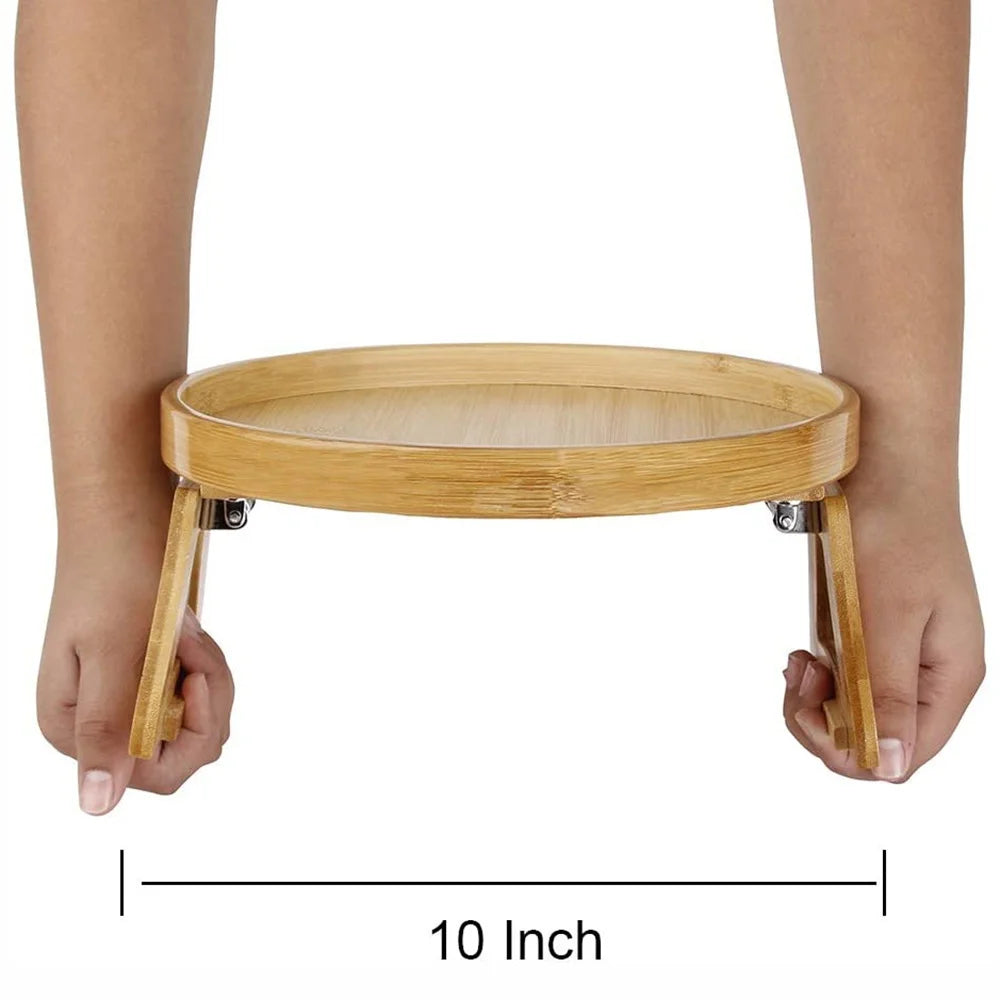 Sofa Armrest Tray – Clip-On Wooden Table for Snacks, Drinks & Remote Control