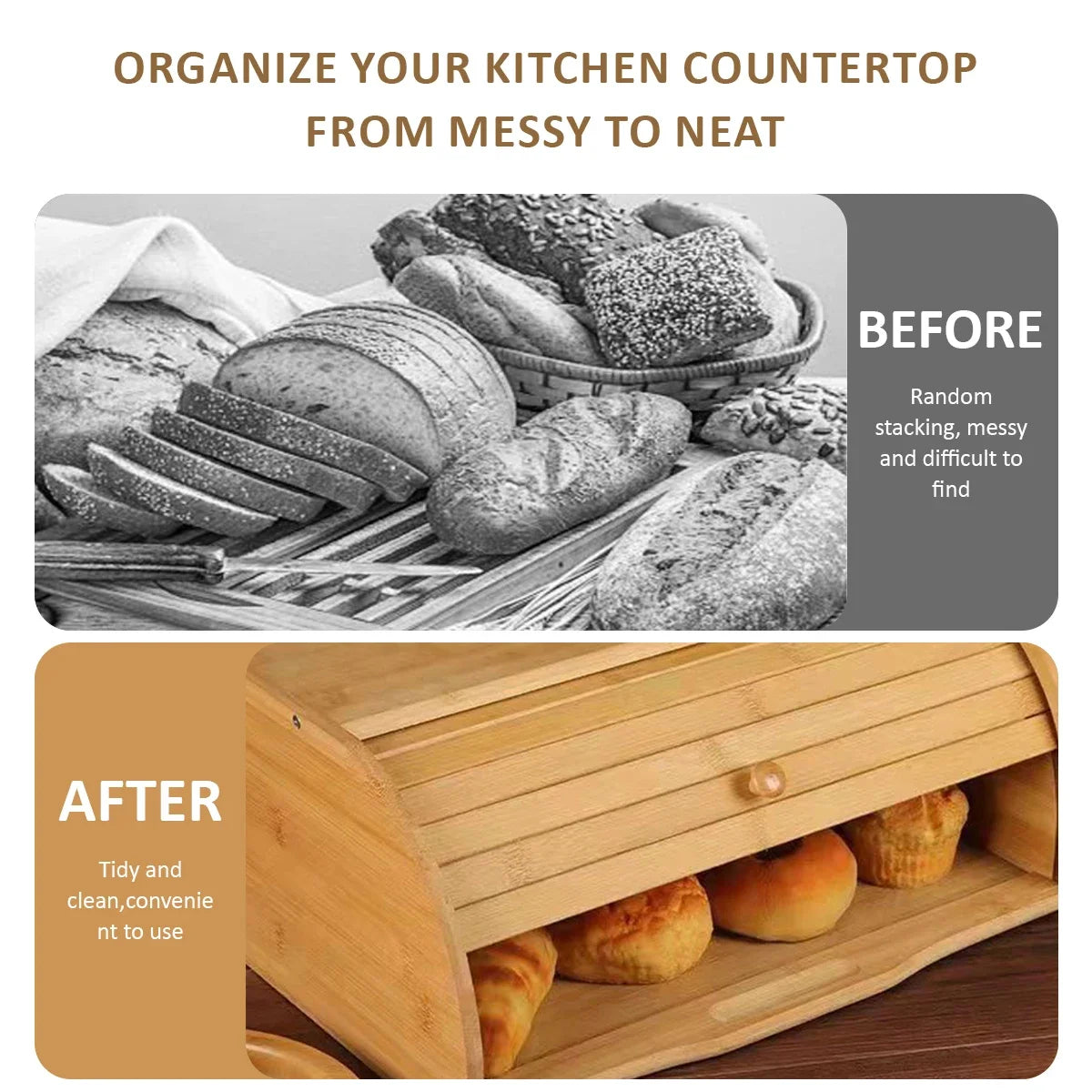 Natural Bamboo Food Organizer Box