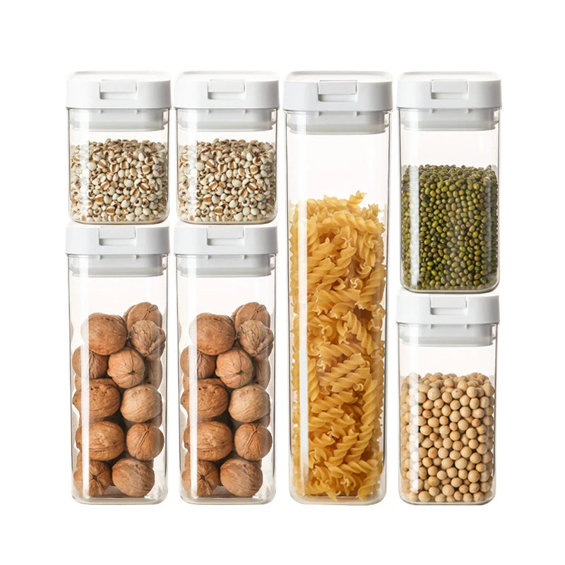 Airtight Transparent Food Storage Container – Plastic Organizer for Pasta, Grains, Snacks and Dry Foods (0.5L–1.8L)