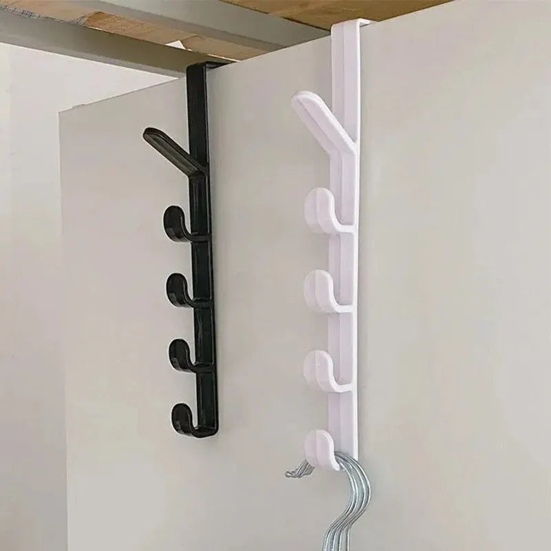 Over-the-Door Hook Rack – 5-Hook Vertical Hanger for Coat, Wardrobe, or Dorm Room