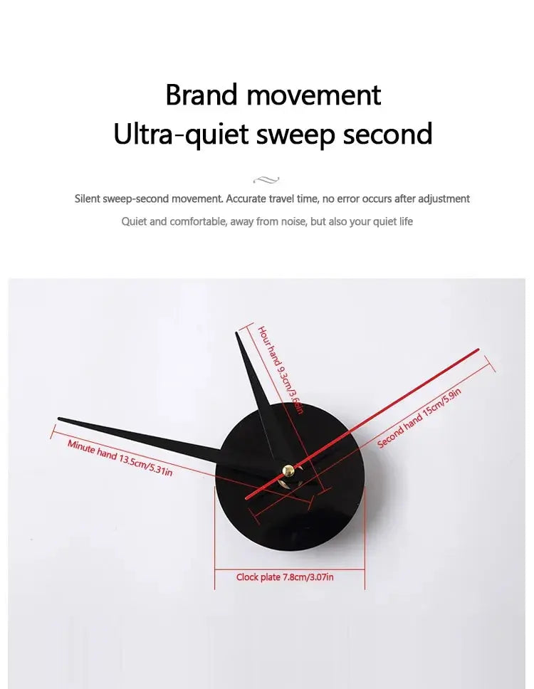 EW Creative Luminous Digital Clock – European Style, Silent DIY Wall Clock, Punch-Free Sticker