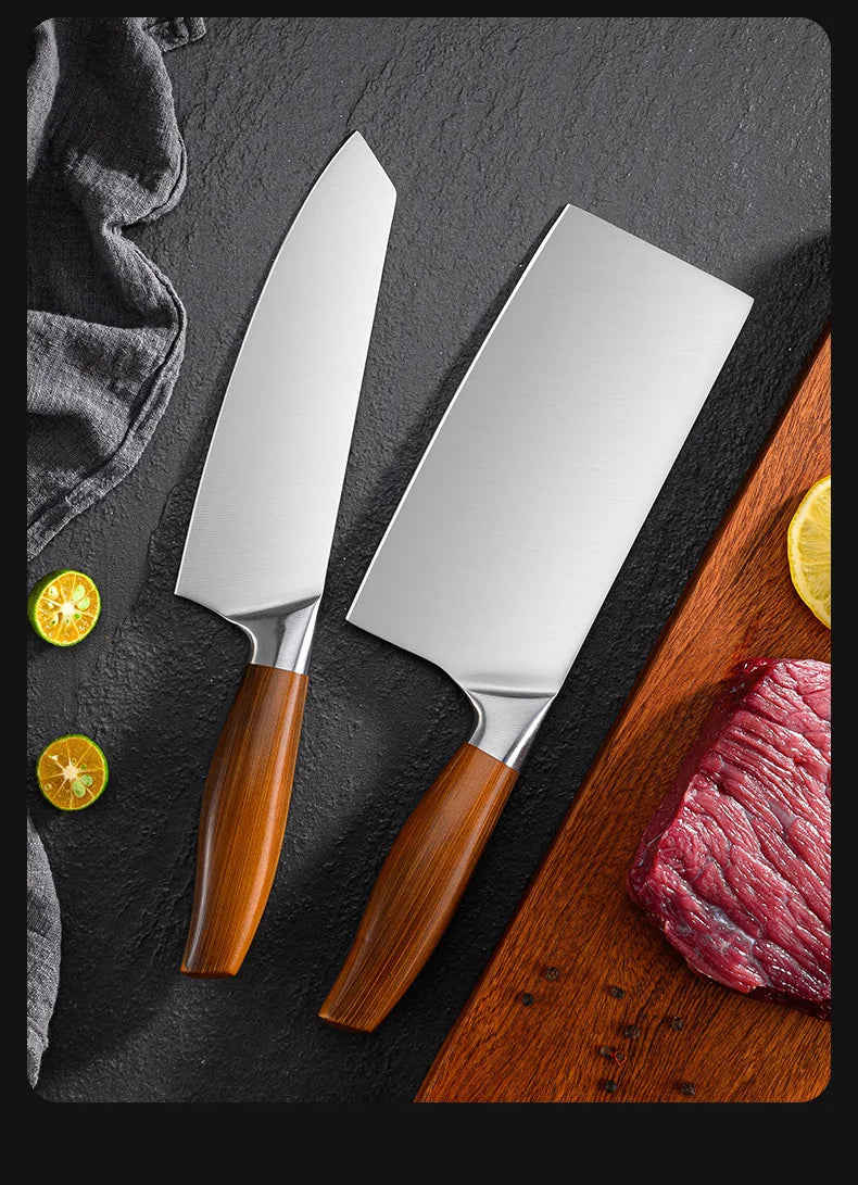Professional Kitchen Knife Set – Japanese Chef Knives in Stainless Steel for Meat, Fish, Vegetables & Fruit