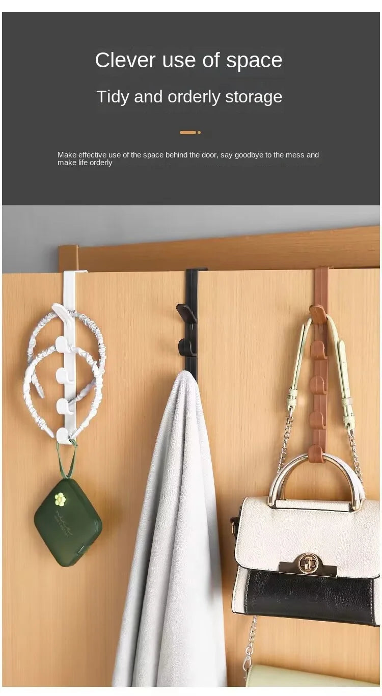 Over-the-Door Hook Rack – 5-Hook Vertical Hanger for Coat, Wardrobe, or Dorm Room