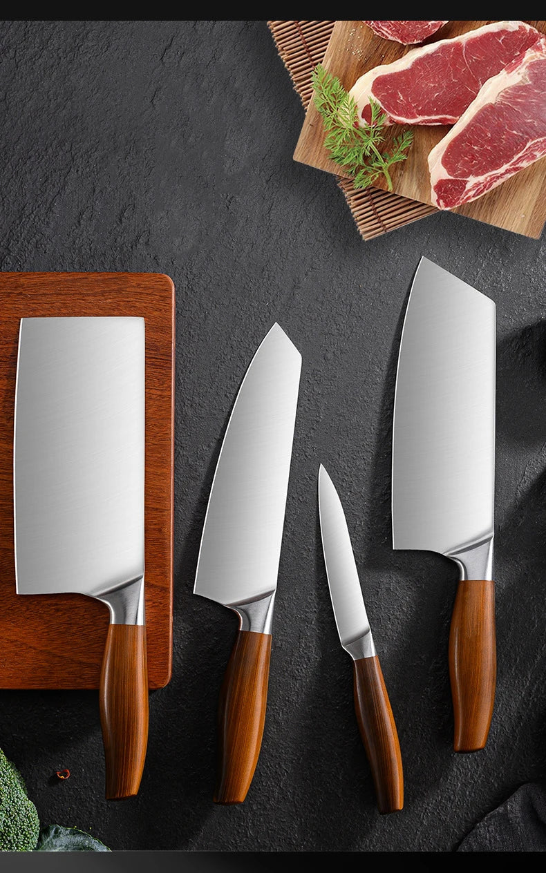 Professional Kitchen Knife Set – Japanese Chef Knives in Stainless Steel for Meat, Fish, Vegetables & Fruit